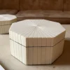 Caja Decorativa Hexagonal De Resina Blanca Grande