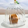 Campana Con Base De Vidrio Soplado Con Figura Pájaro