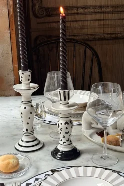 Candelabro Blanco Y Negro Pequeño