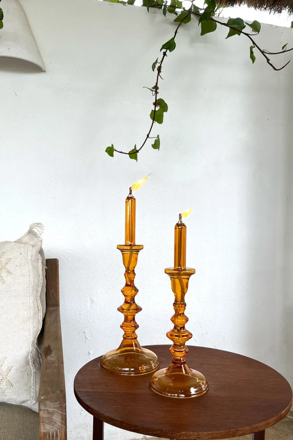 Candelabro De Aceite Ámbar Pequeño