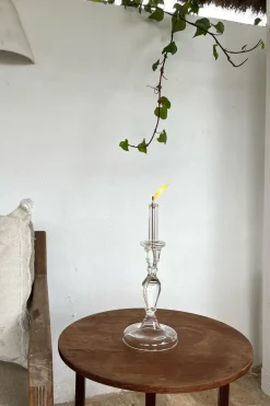 Candelabro De Aceite Transparente Pequeño