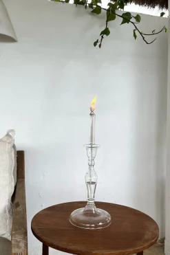 Candelabro De Aceite Transparente Grande
