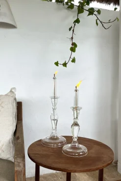 Candelabro De Aceite Transparente Grande
