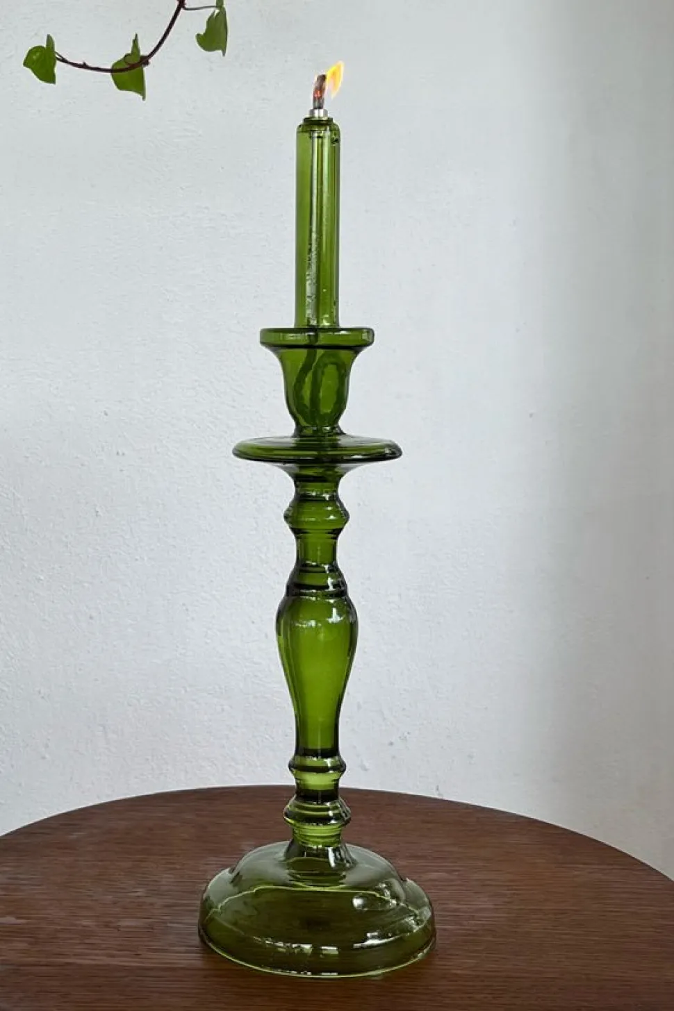 Candelabro De Aceite Verde Grande