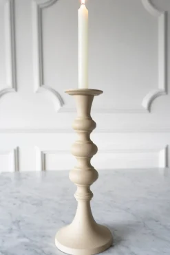 Candelabro De Aluminio En Color Crema