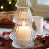 Candelabro De Cristal Con Diseño De Árbol Transparente