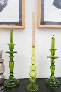 Candelabro De Cristal Con Diseño Romy Verde