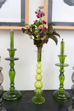 Candelabro De Cristal Con Diseño Romy Verde