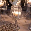 Candelabro De Cristal Con Diseño De Lámpara Ondulada Transparente