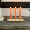 Candelabro De Cristal Con Detalles Dorados 3 Velas
