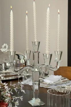 Candelabro De Cristal Con Soportes Para Cinco Velas