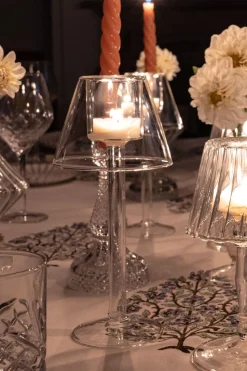 Candelabro De Cristal Con Diseño De Lámpara Transparente
