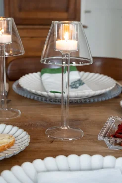 Candelabro De Cristal Con Diseño De Lámpara Transparente