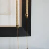 Candelabro De Metal Dorado Antique Mediano