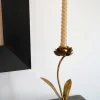Candelabro De Metal Dorado Con Diseño De Flor Pequeño