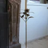 Candelabro De Metal Dorado Con Diseño De Flores Mediano