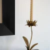 Candelabro De Metal Dorado Con Diseño De Flor Mediano