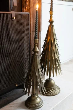 Candelabro De Metal Dorado Con Diseño De Árbol 40 Cm