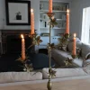Candelabro Dorado Alto Con Diseño De Flores Para 5 Velas