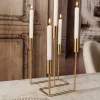 Candelabro Dorado De Cinco Velas