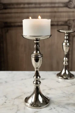 Candelabro Plateado Mediano Co