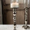 Candelabro Plateado Y De Cristal Grande Co