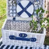 Cesta De Picnic Interior Gris Con Rayas Blancas 4 Personas