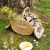 Cesta De Picnic Oval Estampado Marino Para 4 Personas