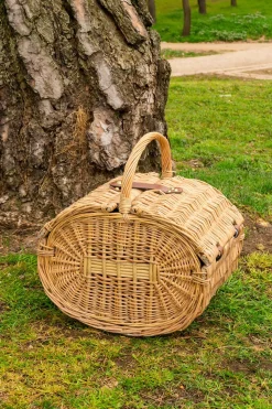 Cesta De Picnic Oval Estampado Marino Para 4 Personas