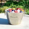 Champanera Plateada Con Arandelas Y Diseño "Drinks"