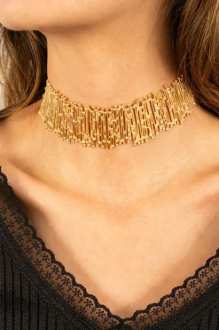 Choker Dorado Con Diseño Irregular