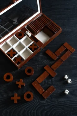 Cofre De Juegos De Mesa De Cuero