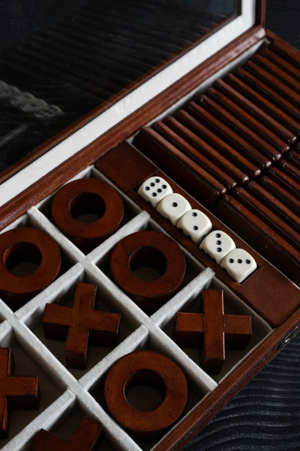 Cofre De Juegos De Mesa De Cuero