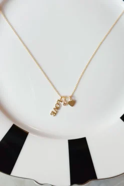 Collar Dorado Con Colgante Triple Love