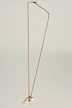 Collar Dorado Con Colgante Triple Love