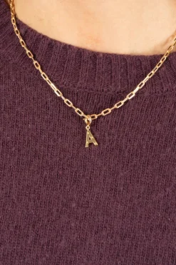 Combinación Cadena & Iniciales Doradas Con Detalle De Estrellas