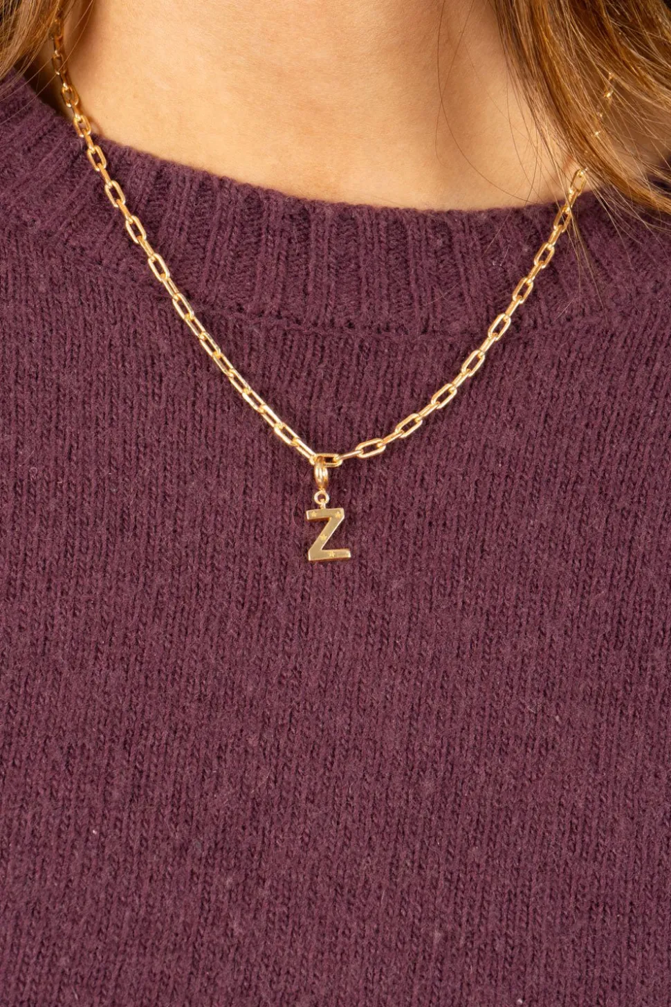 Combinación Cadena & Iniciales Doradas Con Detalle De Estrellas