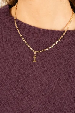 Combinación Cadena & Iniciales Doradas Con Detalle De Estrellas