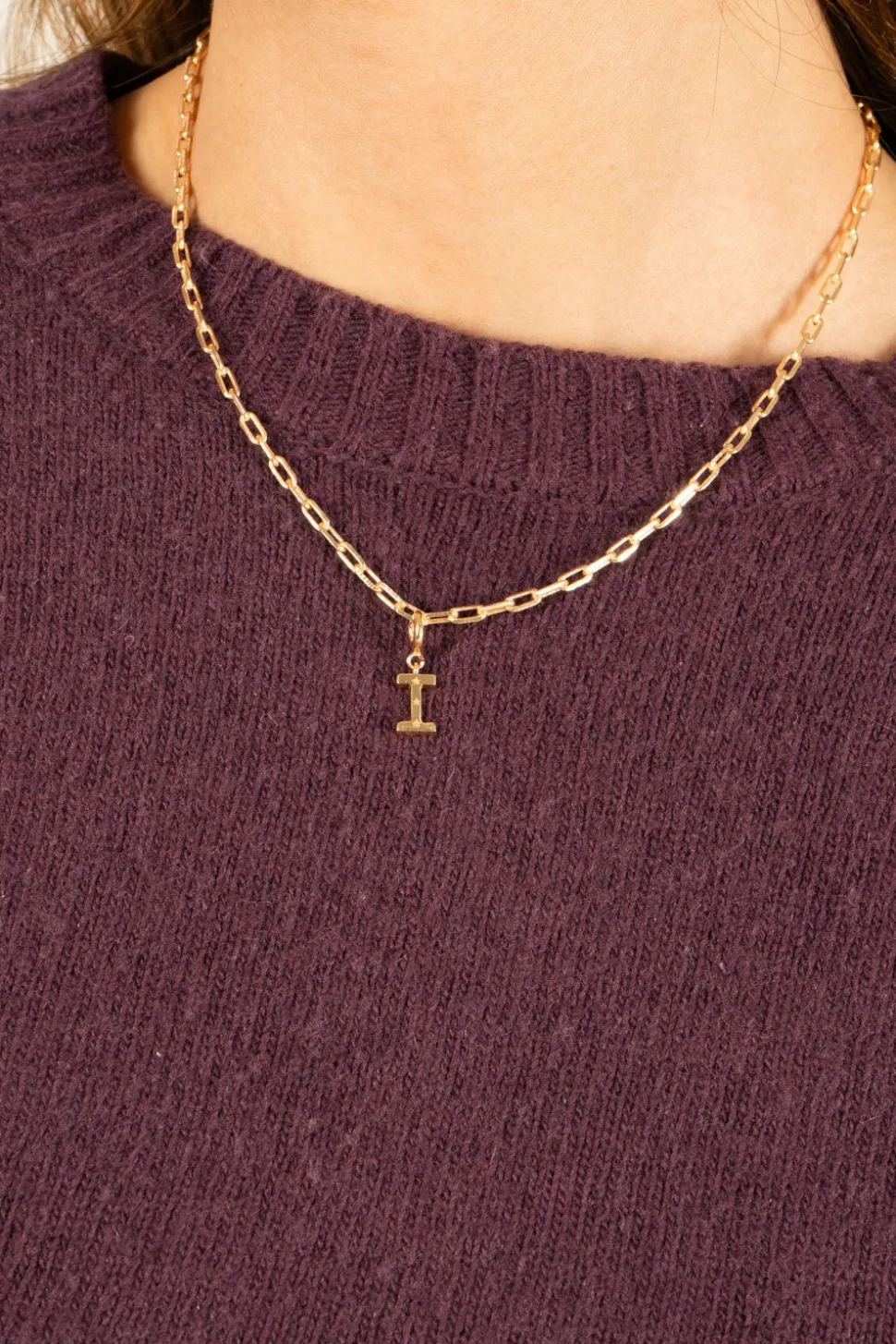 Combinación Cadena & Iniciales Doradas Con Detalle De Estrellas