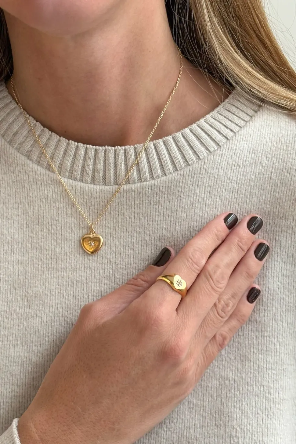 Combinación Collar & Anillo Diseño Corazón