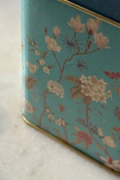 Cookies En Bote Metálico Diseño Flores Azul