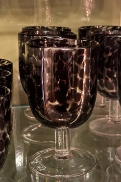 Copa De Cristal Con Diseño Moteado Negro