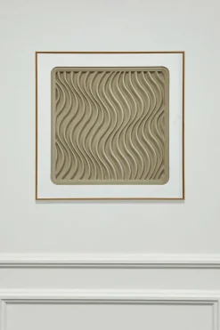 Cuadro Abstracto En Relieve Con Efecto Escayola Beige
