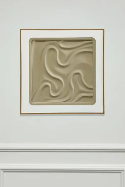 Cuadro Abstracto En Relieve Con Efecto Escayola Beige
