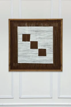 Cuadro Con Diseño Geométrico En Blanco Y Marrón
