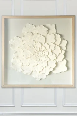 Cuadro De Cristal Con Flor En Papel Maché