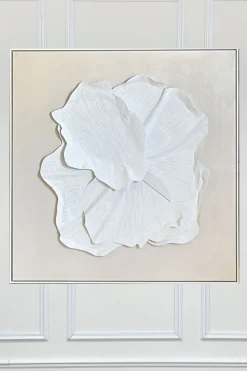 Cuadro De Lienzo Abstracto En Relieve Con Diseño Floral