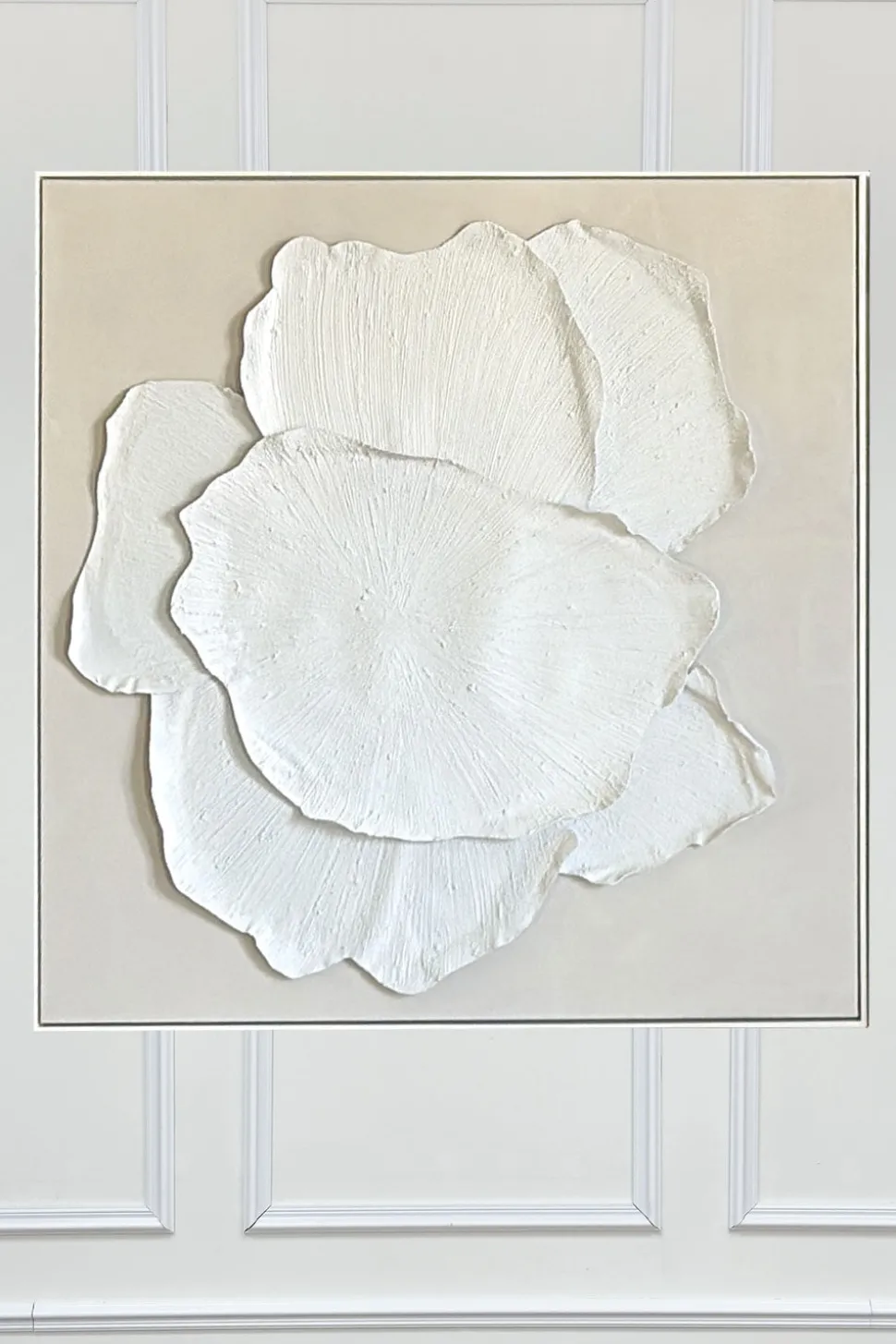 Cuadro De Lienzo Abstracto En Relieve Con Diseño Floral