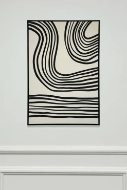 Cuadro De Lienzo Con Diseño De Ondas Pintadas En relieve