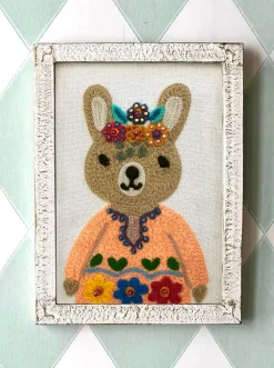 Cuadro Infantil Retrato Coneja Bordado